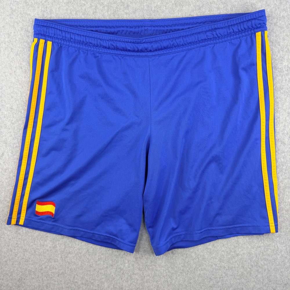 Adidas Spain National Team Soccer Shorts Mens Large Blue Yellow ClimaCool